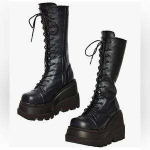 Platform lace up boots